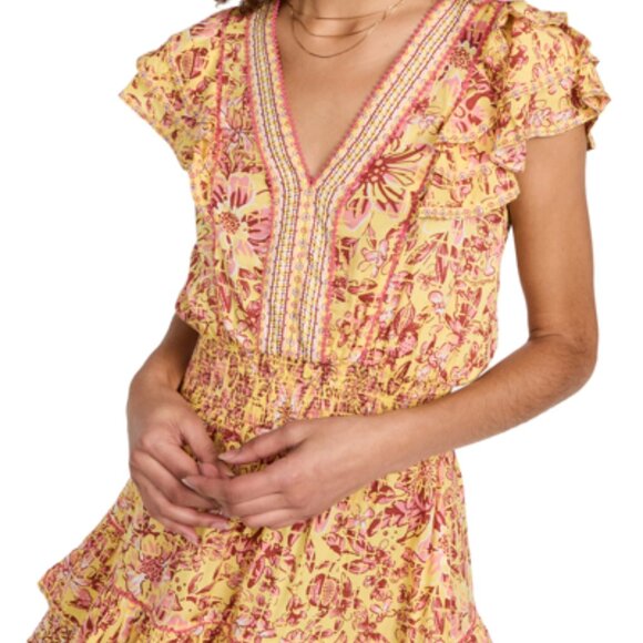 Poupette St. Barth Orange Pink Camila Mini Dress S - Picture 1 of 7